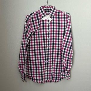 Express checkered long sleeve dress shirt